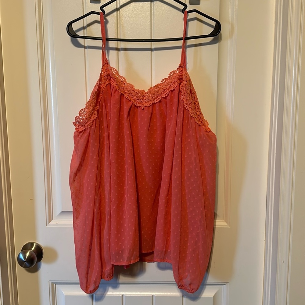 Pink off the shoulder blouse